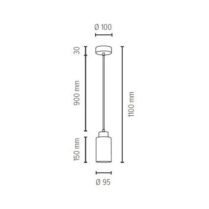 Lámpara de araña en ramal BOSCO 1xE27/60W/230V - Certificado FSC