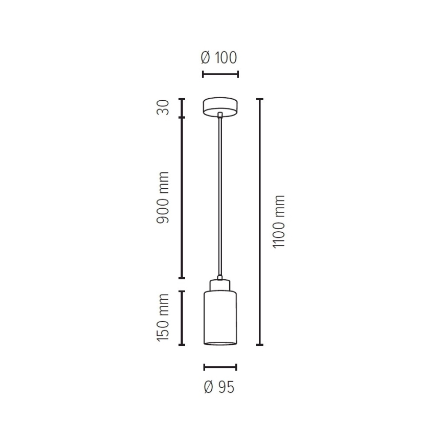 Lámpara de araña en ramal BOSCO 1xE27/60W/230V - Certificado FSC