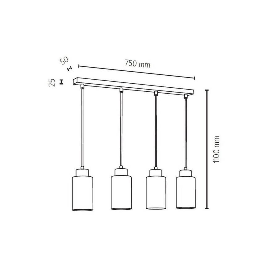 Lámpara colgante BOSCO 4xE27/60W/230V - Certificado FSC