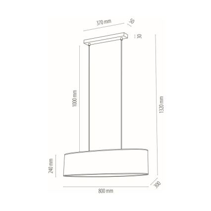 Lámpara colgante DOVE 2xE27/40W/230V roble - Certificado FSC