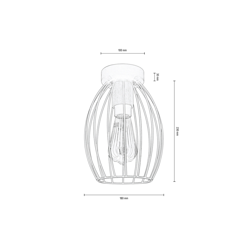 Plafón GUNNAR 1xE27/60W/230V roble - certificado FSC