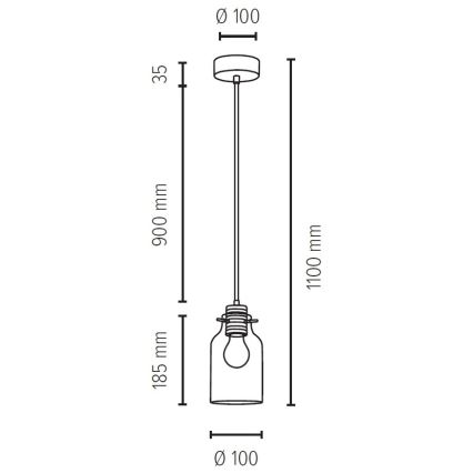 Lámpara colgante ALESSANDRO 1xE27/60W/230V - Certificado FSC