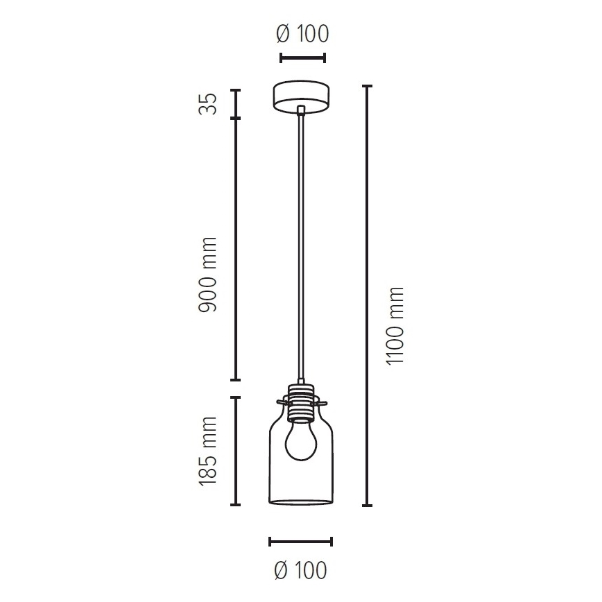 Lámpara colgante ALESSANDRO 1xE27/60W/230V - Certificado FSC