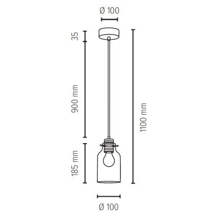 Lámpara colgante ALESSANDRO 1xE27/60W/230V - Certificado FSC