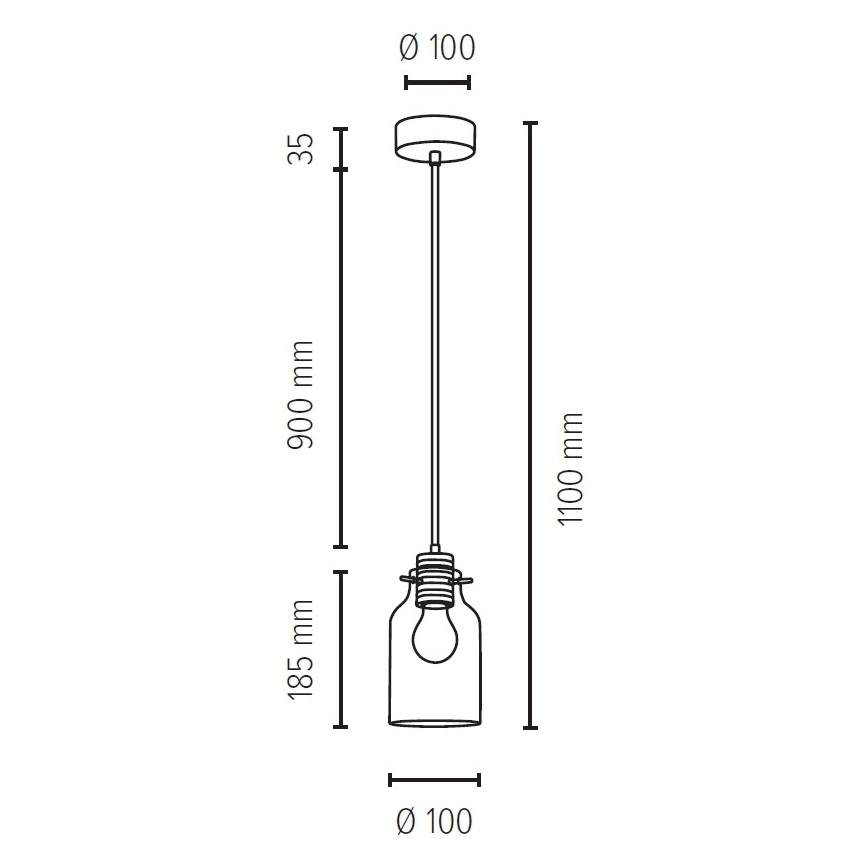 Lámpara colgante ALESSANDRO 1xE27/60W/230V - Certificado FSC