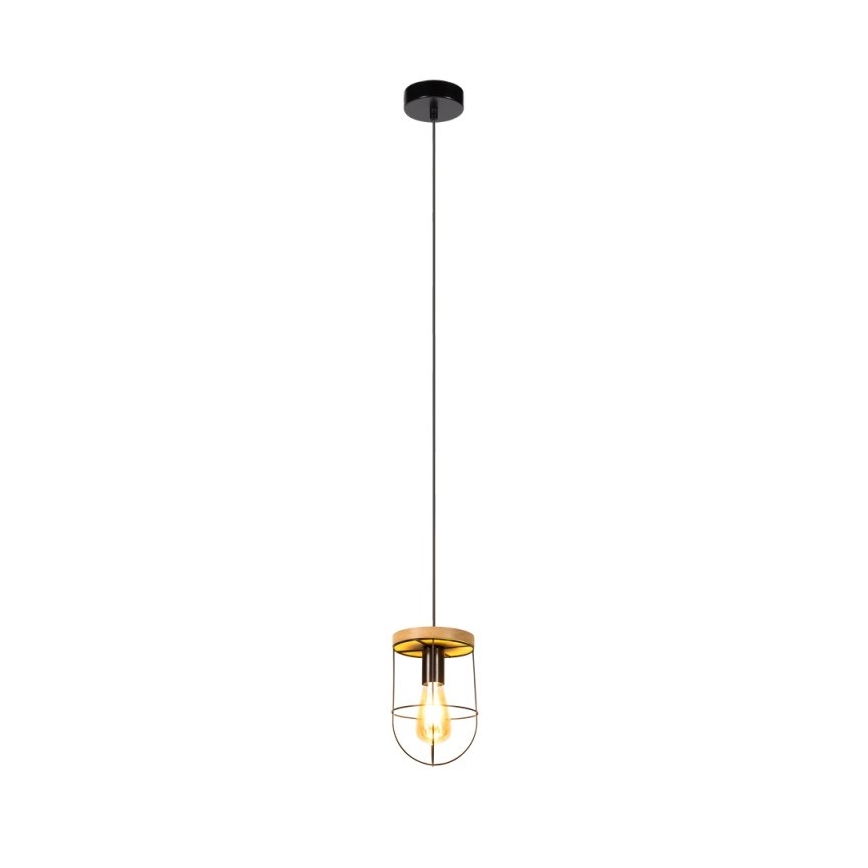Lámpara colgante NETUNO 1xE27/60W/230V roble