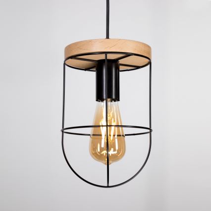 Lámpara colgante NETUNO 1xE27/60W/230V roble