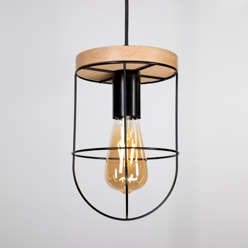 Lámpara colgante NETUNO 1xE27/60W/230V roble