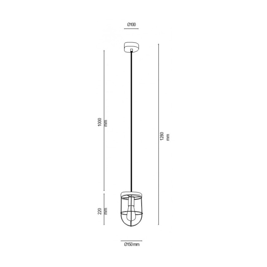 Lámpara colgante NETUNO 1xE27/60W/230V roble