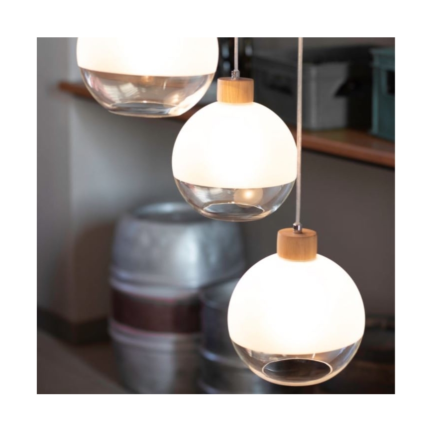Lámpara colgante ALESSANDRO 1xE27/60W/230V roble