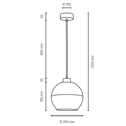 Lámpara colgante ALESSANDRO 1xE27/60W/230V – Certificado FSC