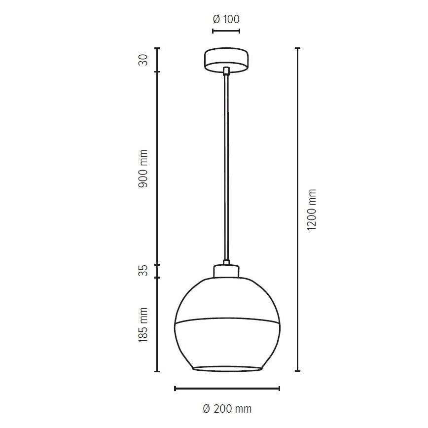 Lámpara colgante ALESSANDRO 1xE27/60W/230V roble