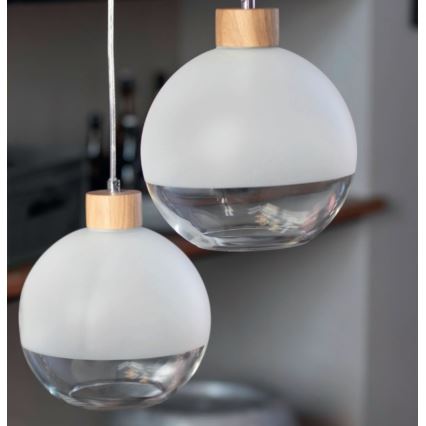 Lámpara colgante LINEA 3xE27/60W/230V roble
