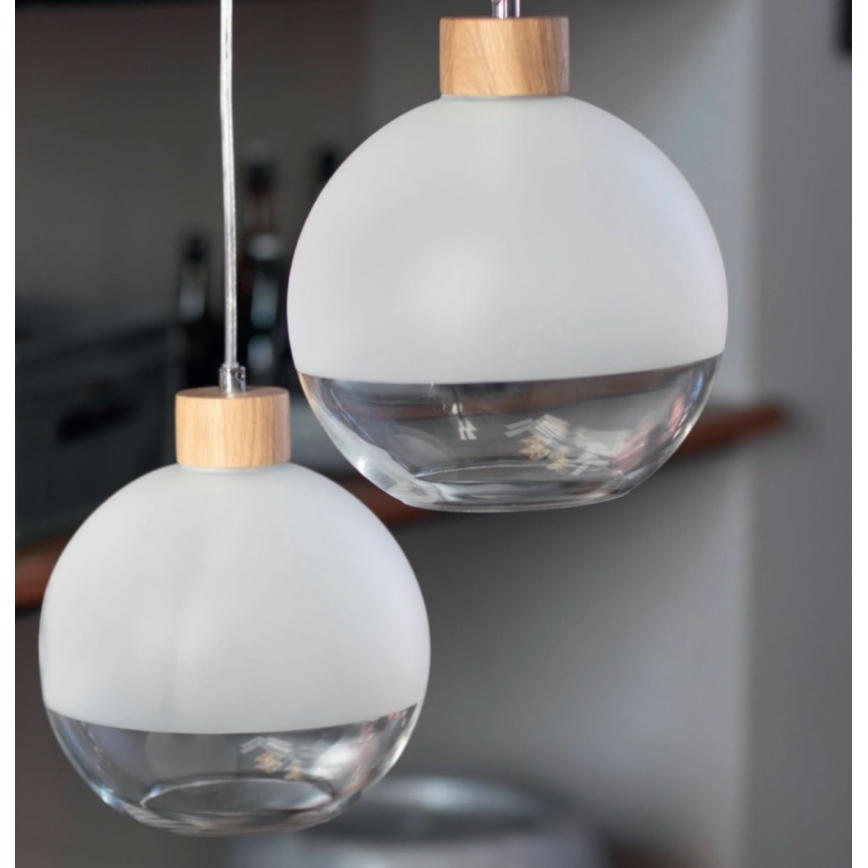 Lámpara colgante LINEA 3xE27/60W/230V roble