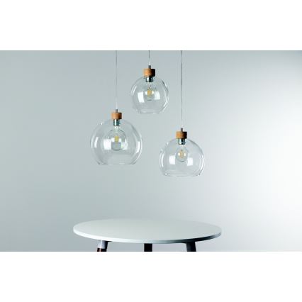 Lámpara colgante LAGUNA 1xE27/60W/230V roble
