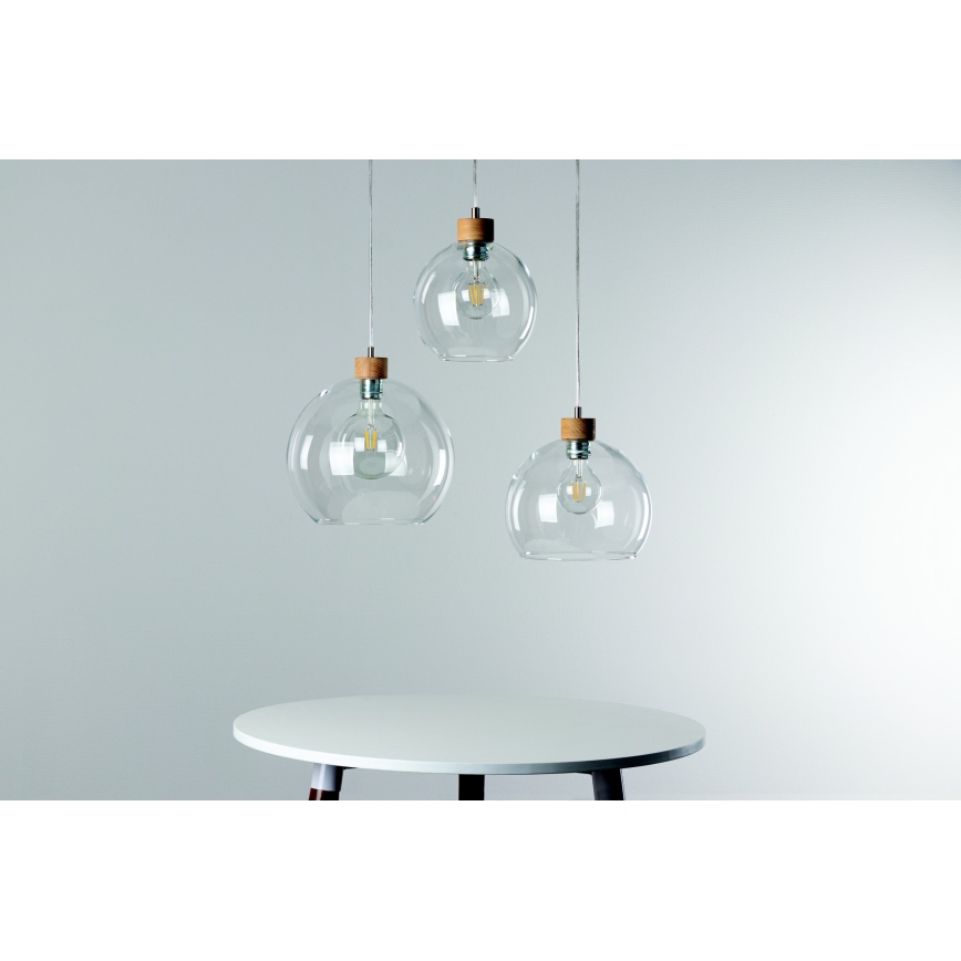 Lámpara colgante LAGUNA 1xE27/60W/230V roble