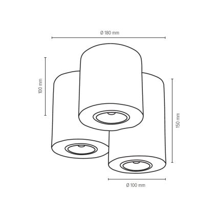 Plafón WOODDREAM 3xGU10/6W/230V - Certificado FSC