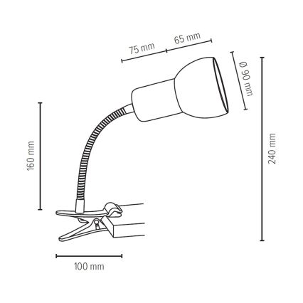 Lámpara con clip SVENDA 1xE27/60W/230V - Certificado FSC