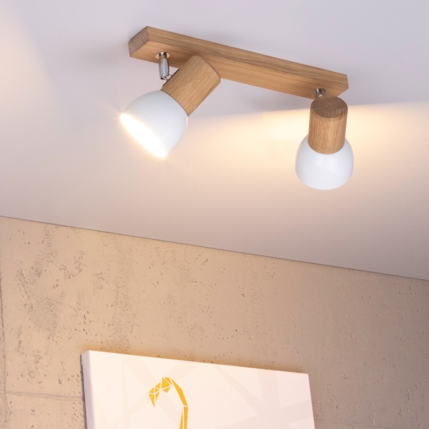 Foco SVENDA 2xE27/60W/230V roble - Certificado FSC