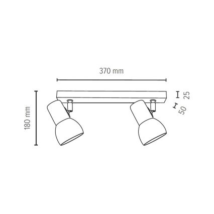 Foco SVENDA 2xE27/60W/230V - Certificado FSC