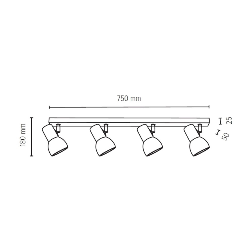 Foco SVENDA 4xE27/60W/230V abedul – Certificado FSC
