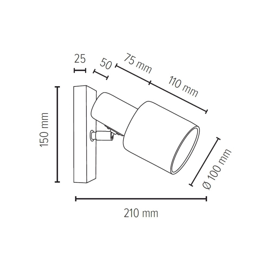 Foco de pared TREEHOUSE 1xE27/25W/230V roble - Certificado FSC