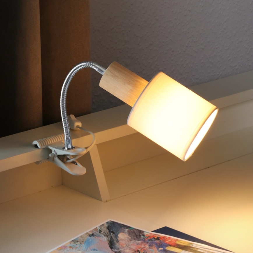 Lámpara con clip TREEHOUSE 1xE27/25W/230V roble - certificado FSC