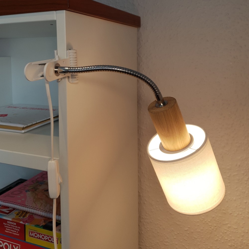 Lámpara con clip TREEHOUSE 1xE27/25W/230V roble - certificado FSC