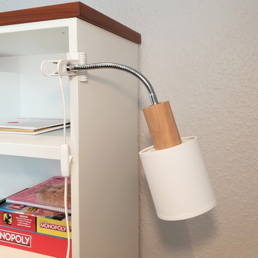 Lámpara con clip TREEHOUSE 1xE27/25W/230V roble - certificado FSC