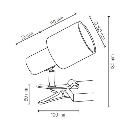 Lámpara con clip TREEHOUSE 1xE27/25W/230V - Certificado FSC