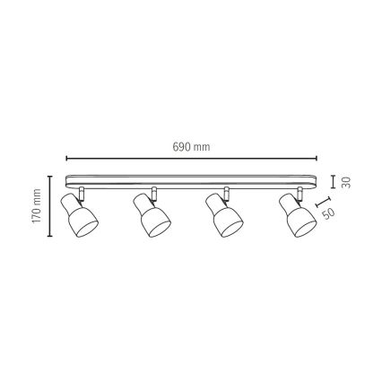 Foco SVANTJE 4xE14/40W/230V - Certificado FSC