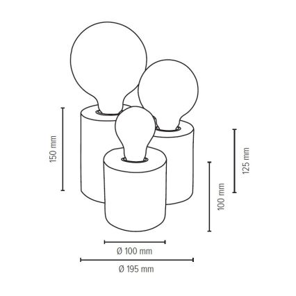 Lámpara de mesa VINCENT 3xE27/15W/230V abedul