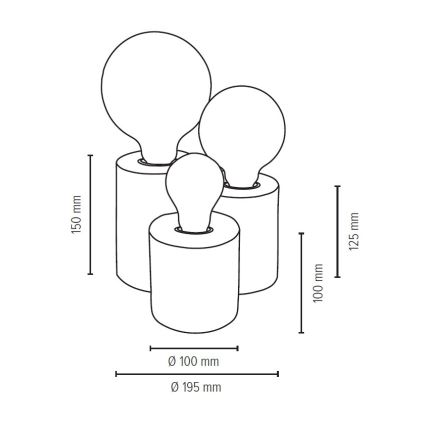 Lámpara de mesa VINCENT 3xE27/15W/230V - Certificado FSC