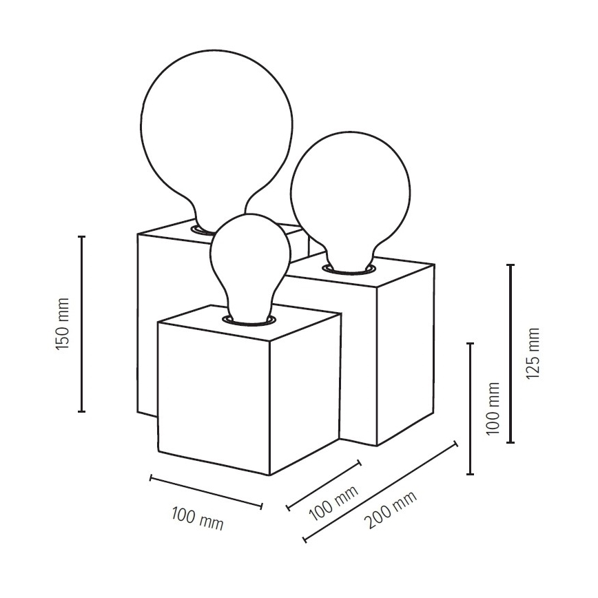 Lámpara de mesa VINCENT 3xE27/15W/230V roble