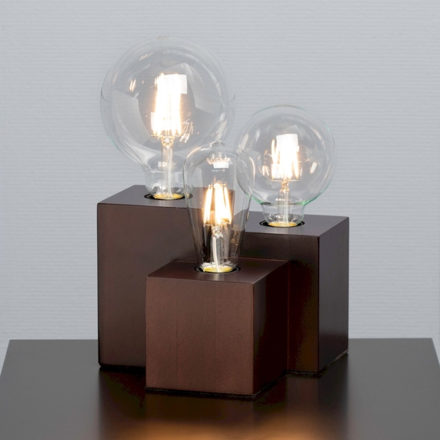 Lámpara de mesa VINCENT 3xE27/15W/230V haya