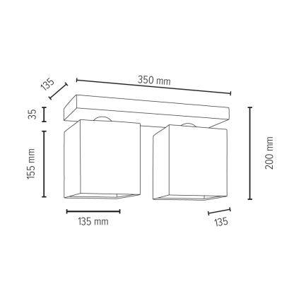 Plafón INGER 2xE27/25W/230V - Certificado FSC