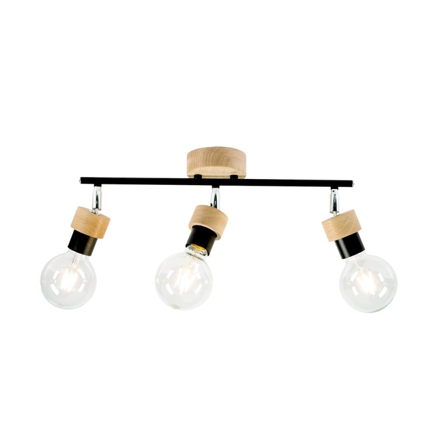 Foco MARJOLAINE 3xE27/25W/230V roble - Certificado FSC