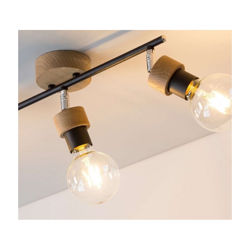 Foco MARJOLAINE 3xE27/25W/230V roble - Certificado FSC