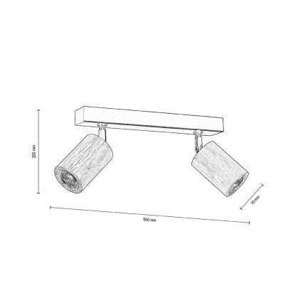 Foco LED de techo MATTI 2xGU10/5W/230V roble - certificado FSC