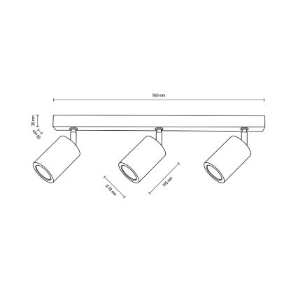 Foco LED de techo MATTI 3xGU10/5W/230V roble - certificado FSC