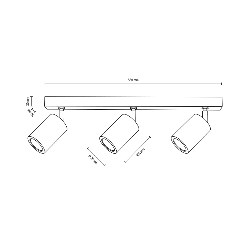 Foco LED de techo MATTI 3xGU10/5W/230V roble - certificado FSC