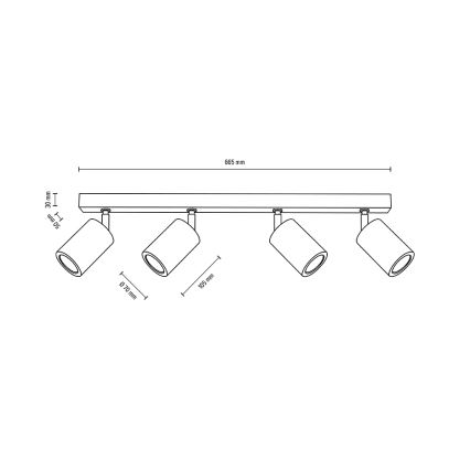 Foco LED de techo MATTI 4xGU10/5W/230V roble - certificado FSC