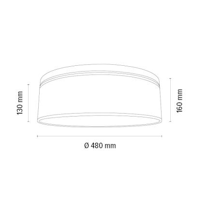 Plafón BENITA 2xE27/25W/230V diá. 48 cm blanco/roble – FSC Certificado