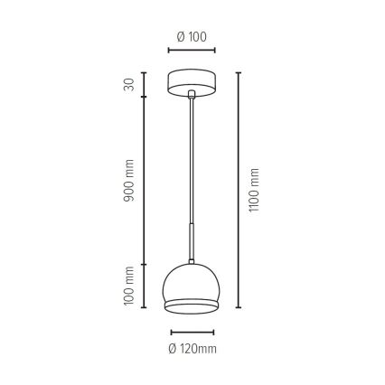 Lámpara LED colgante BALL WOOD 1xGU10/5W/230V roble mate