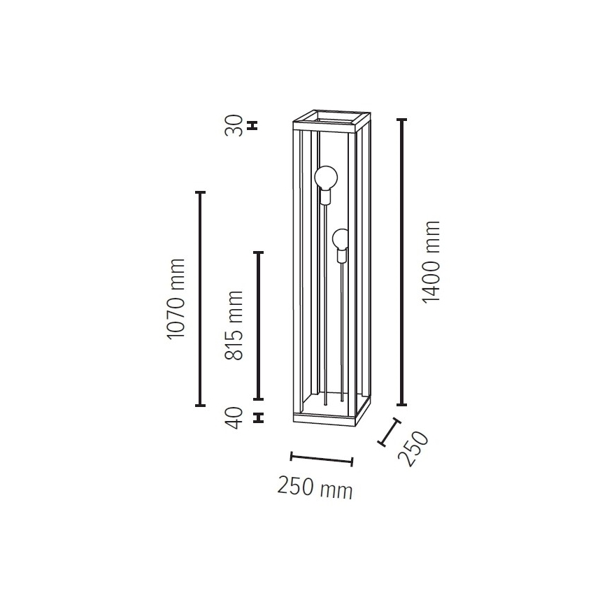 Lámpara de pie KAGO 2xE27/60W/230V roble mate - certificado FSC