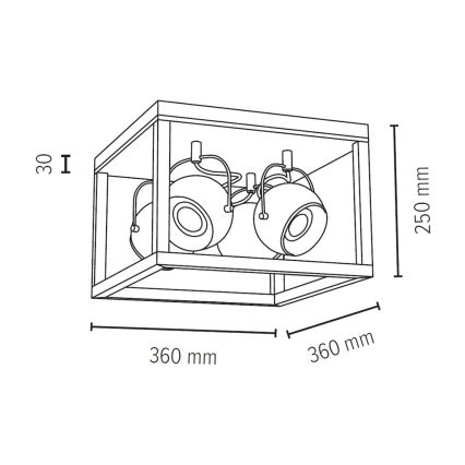 Plafón LED ROY 4xGU10/5W/230V roble mate - Certificado FSC