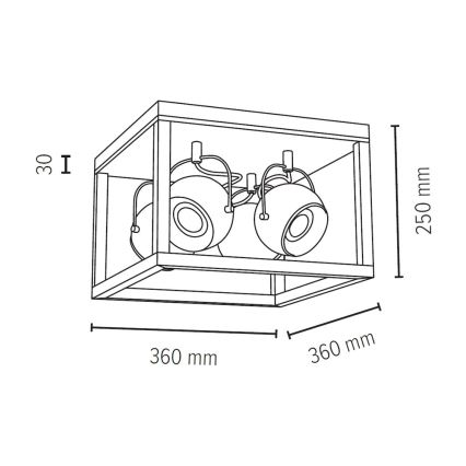 Plafón LED ROY 4xGU10/5W/230V roble mate - Certificado FSC