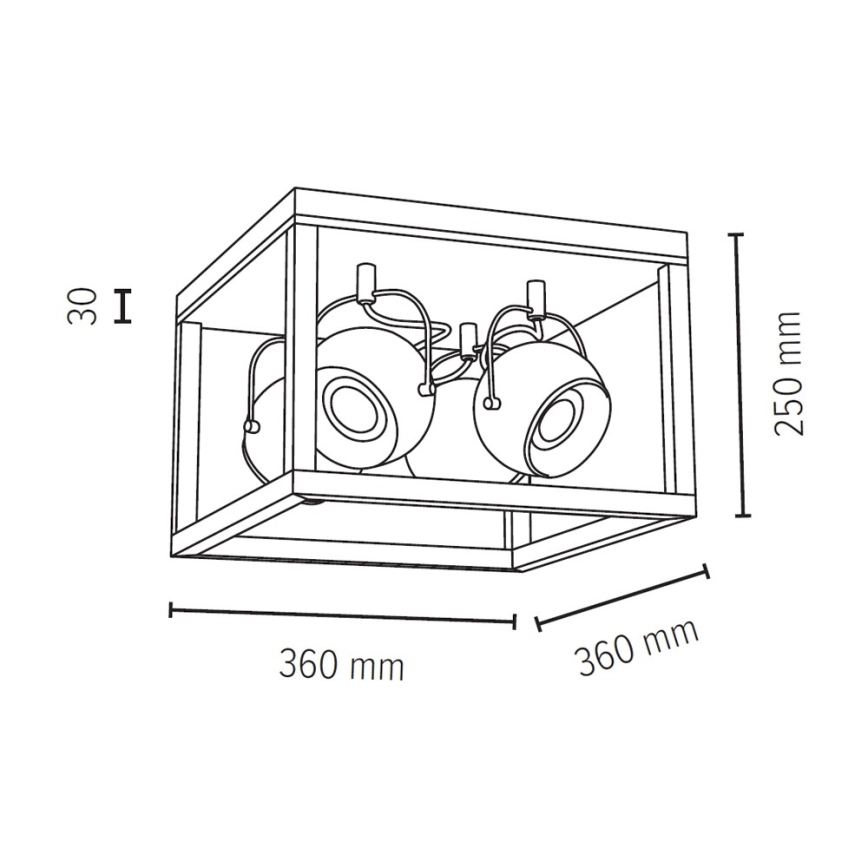 Plafón LED ROY 4xGU10/5W/230V roble mate - Certificado FSC