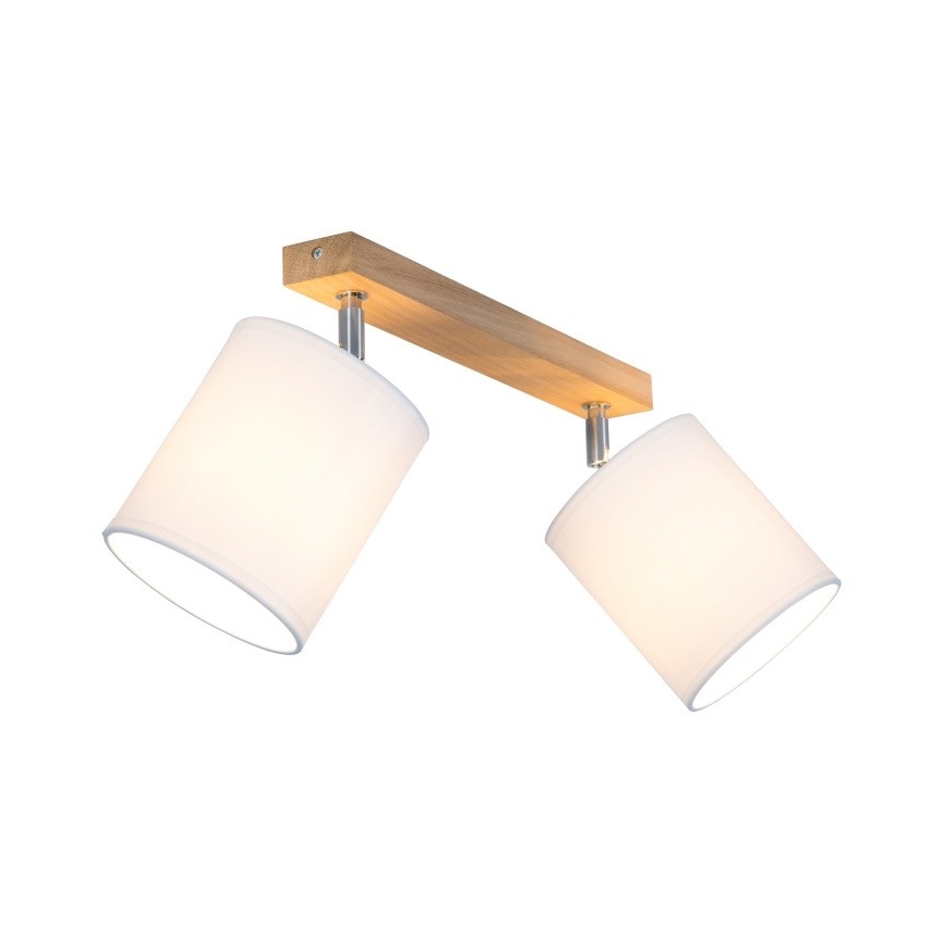 Foco APRILLIA 2xE27/25W/230V roble blanco - Certificado FSC