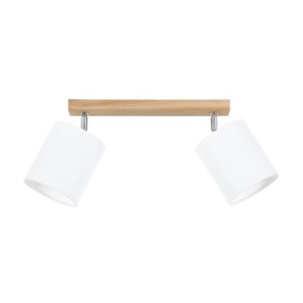 Foco APRILLIA 2xE27/25W/230V roble blanco - Certificado FSC